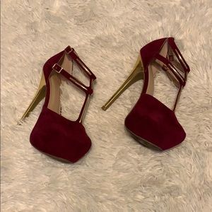 Wine color heels